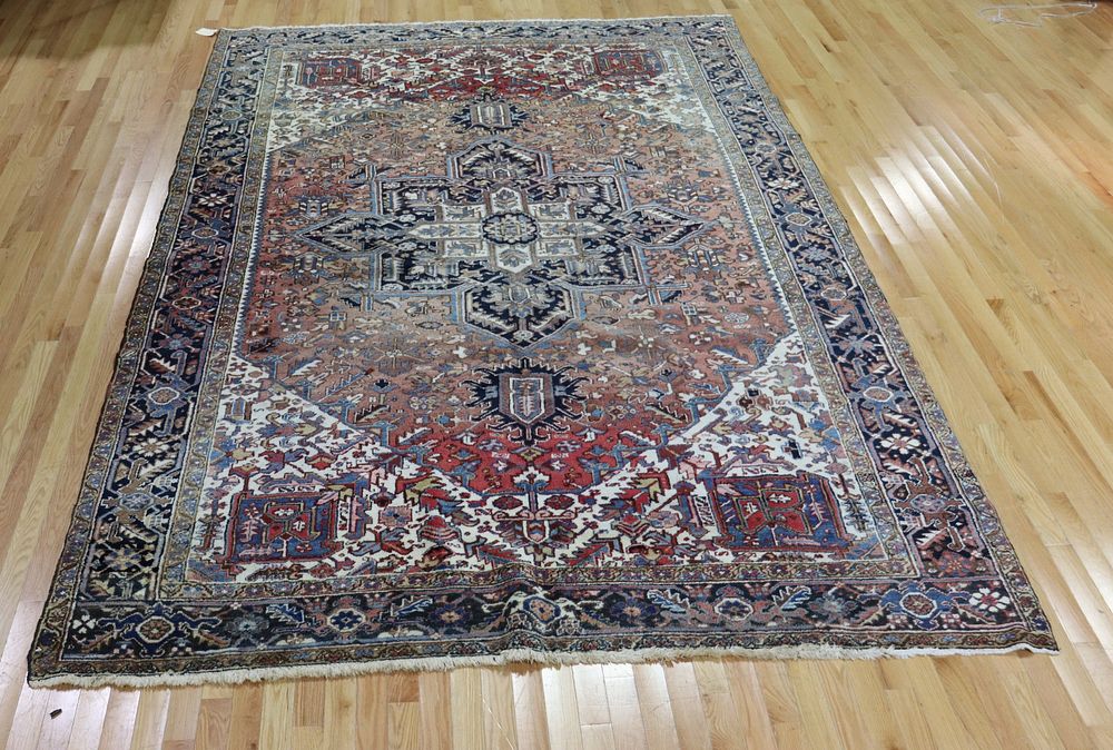 Appraisal: Antique And Finely Hand Woven Heriz Carpet Nice pattern size