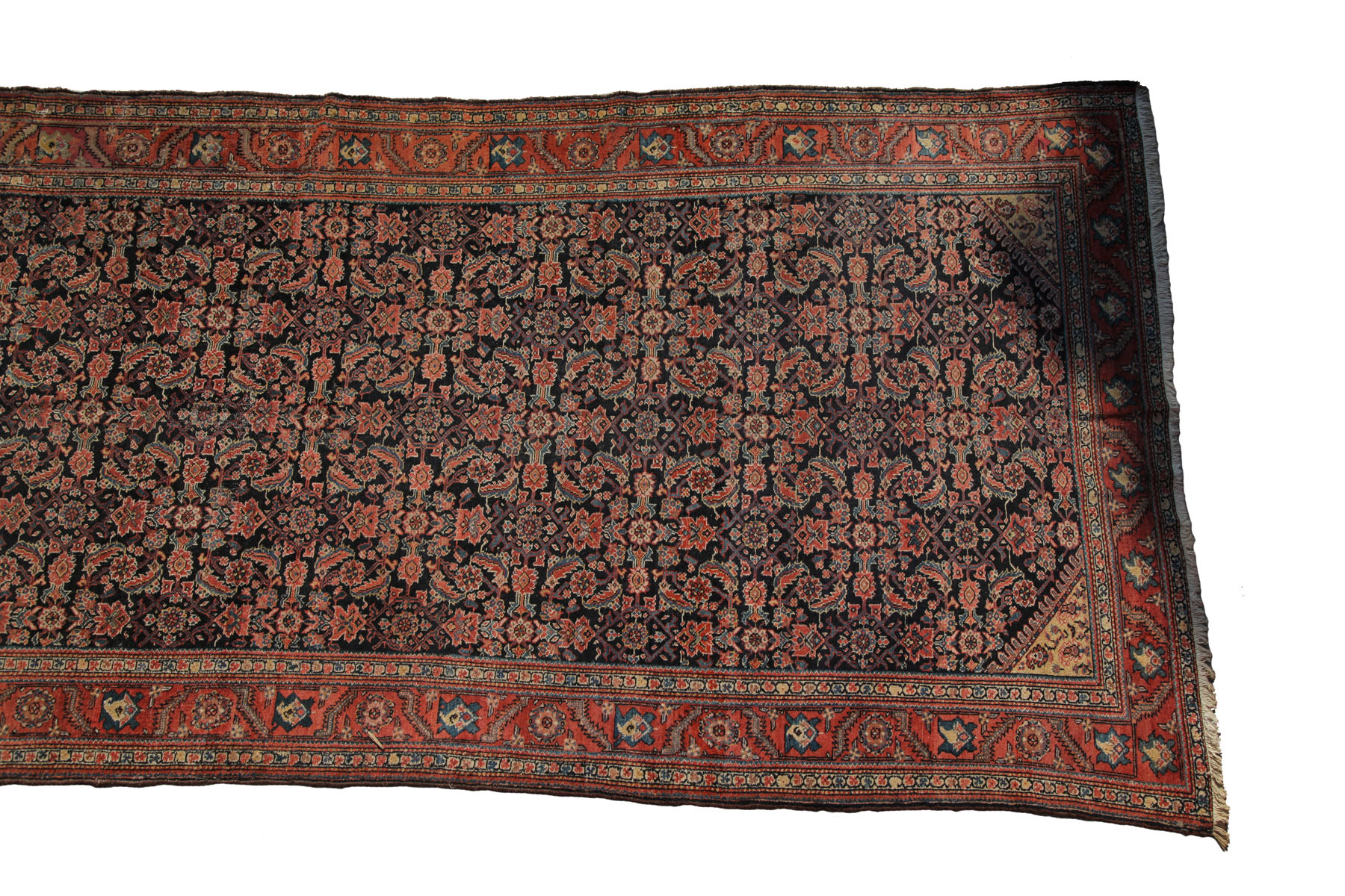 Appraisal: ORIENTAL RUNNER Northwest Persian dated Herati pattern on a blue