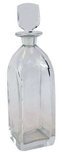 Appraisal: An Orrefors cut glass decanter of plain form etched mark