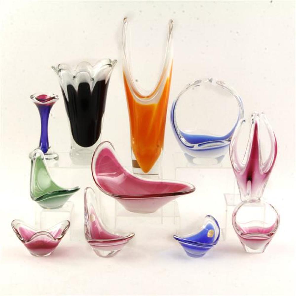 Appraisal: FLYGSFORS SCANDINAVIAN MID CENTURY MODERN ART GLASS COLLECTION OF PIECES