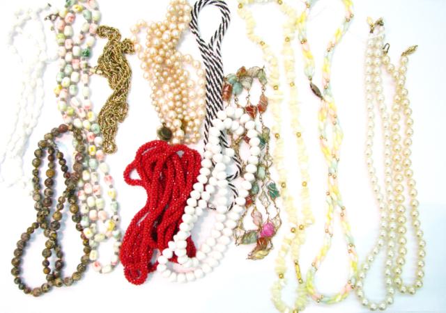 Appraisal: Group of vintage costume necklaces various styles and lengths faux