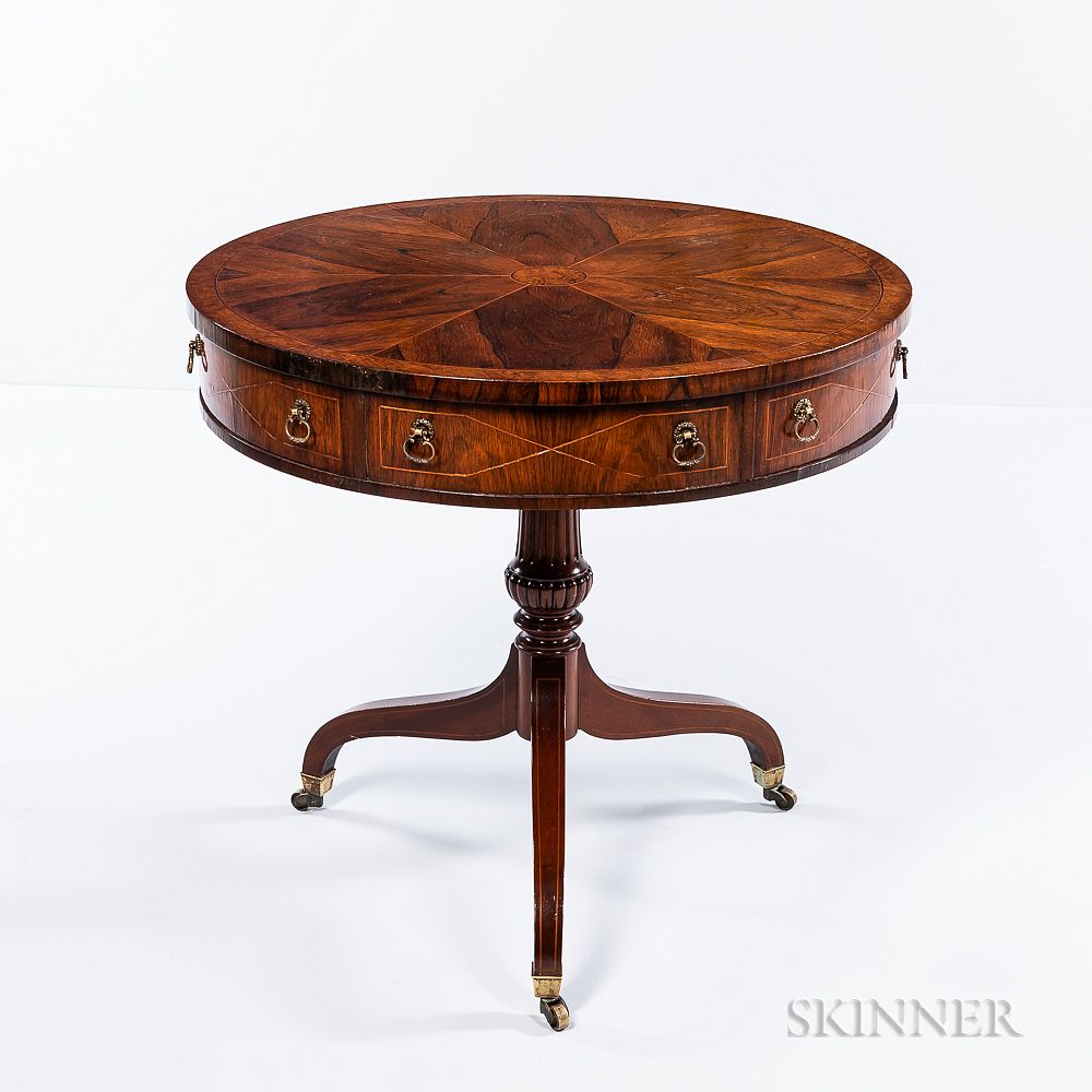 Appraisal: Georgian-style Mahogany and Mahogany-veneered Center Table Georgian-style Mahogany and Mahogany-veneered