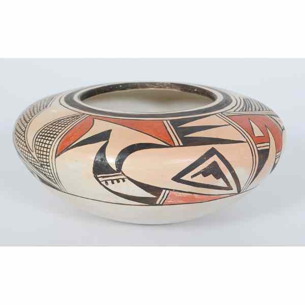 Appraisal: Hopi Bowl potted with a sharp inward-turned shoulder signed on