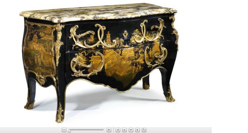 Appraisal: Louis XV style gilt bronze mounted black lacquered commode th