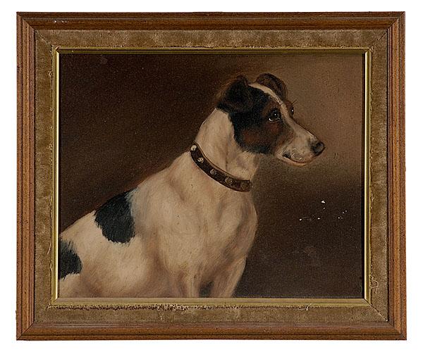 Appraisal: STUDY OF A TERRIER probably English late th century oil