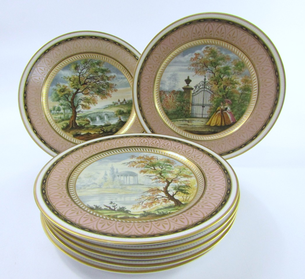 Appraisal: Seven Kaiser porcelain Belvedere plates designed by Nossek printed marks