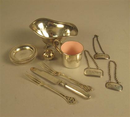 Appraisal: Assorted sterling silver table articles comprising of Caldwell butter dishes