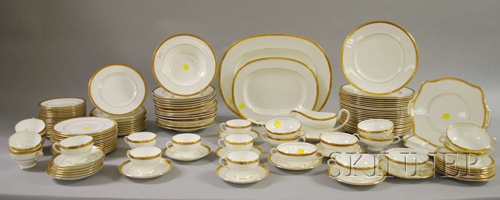 Appraisal: Approximately -Piece Minton Gilt-banded Winchester Pattern Bone China Partial Dinner