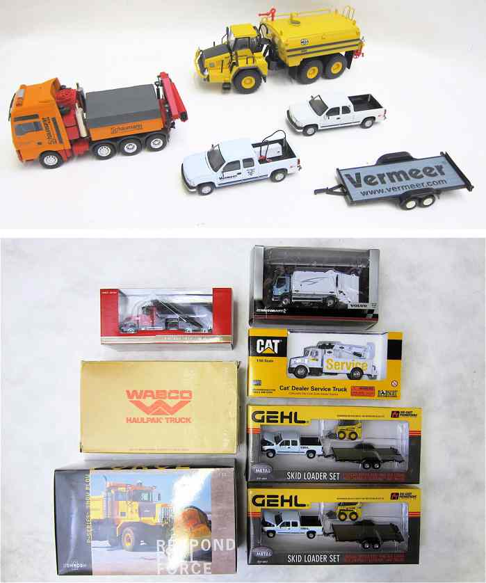 Appraisal: TEN DIECAST METAL SCALE MODEL TRUCKS including Volvo Refuse truck