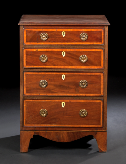 Appraisal: Edwardian Mahogany Bachelor's Chest ca in the George II style