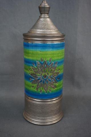 Appraisal: Mid Century ROSENTHAL NETTER Bitossi Italian Art Pottery Stripped Vase