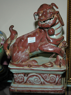 Appraisal: A PAIR OF CERAMIC TEMPLE DOGS