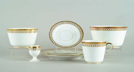 Appraisal: -PIECE GOLD BAND OLD PARIS STYLE LUNCHEON SET Red number