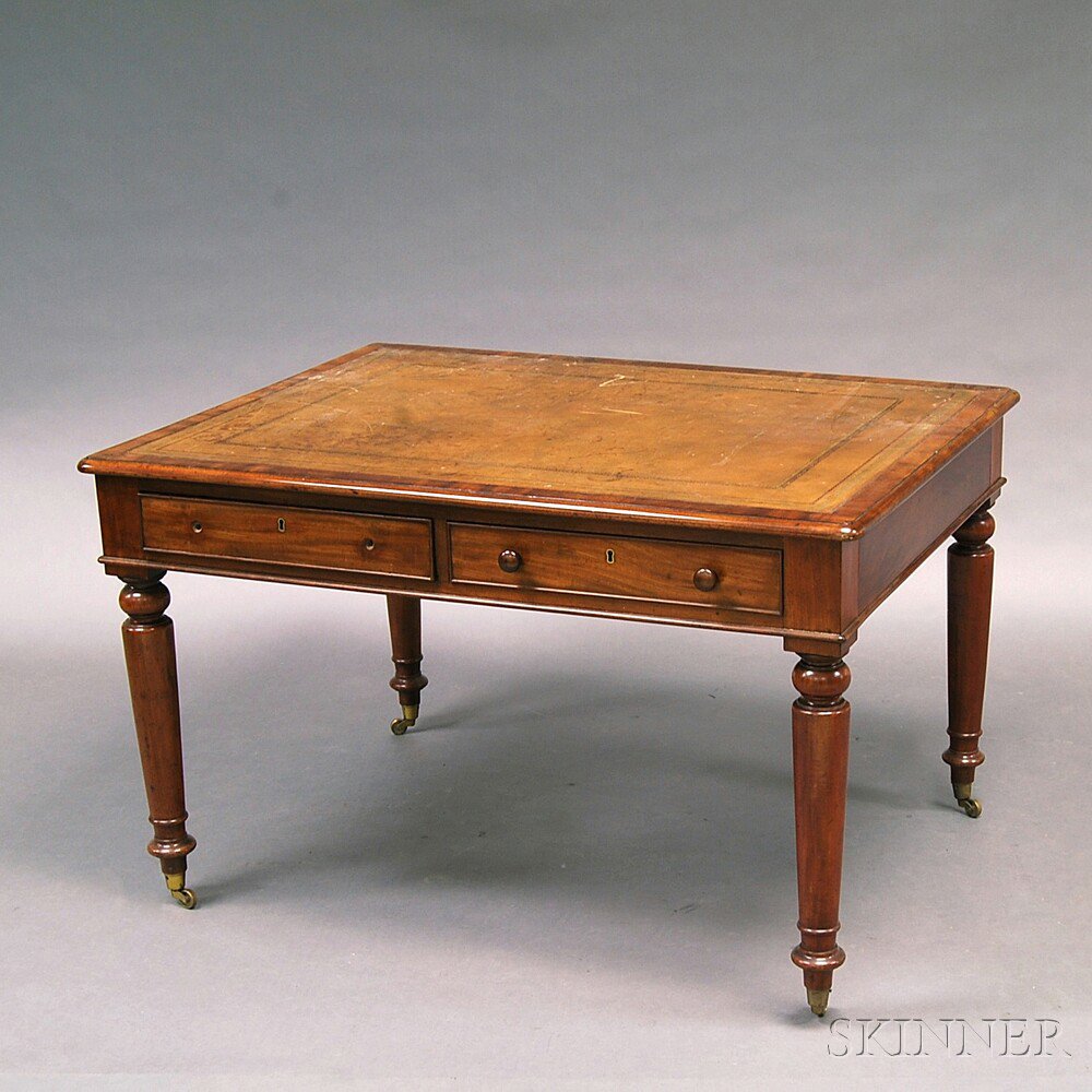 Appraisal: Regency Mahogany Partner's Desk England second quarter th century the