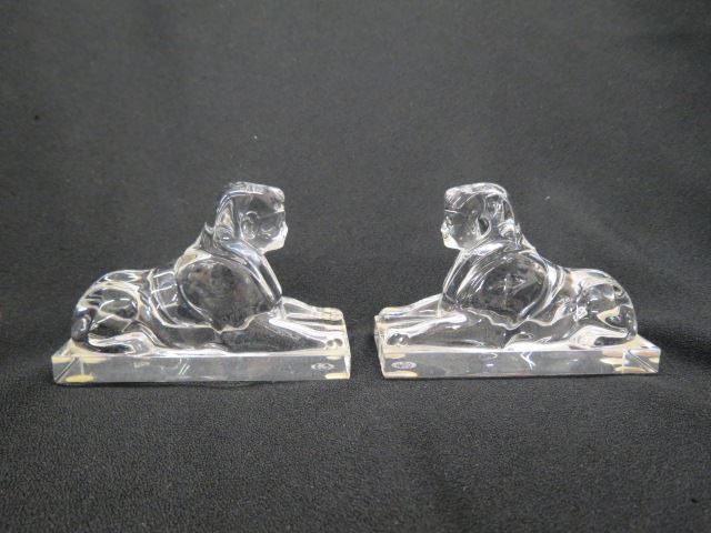 Appraisal: Pair of Baccarat Crystal Figurines of Sphinx long tall signed