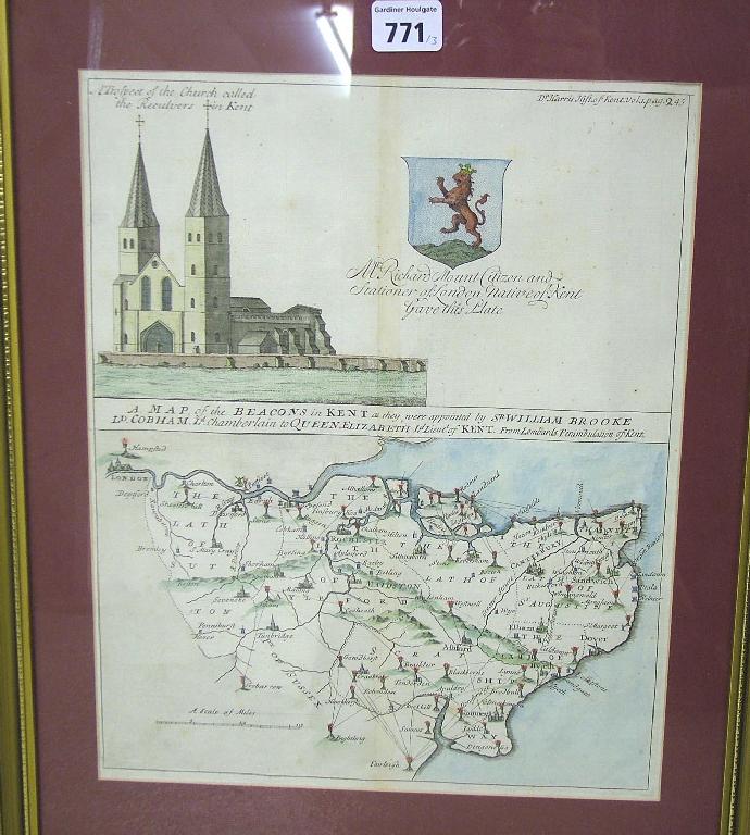 Appraisal: Three hand coloured engraved maps from 'Dr Harris's History of