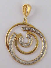 Appraisal: A yellow and white metal tests carat gold pendant approx