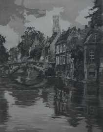 Appraisal: F H Halpern Bruges aquatint on paper signed 'Halpern' lower