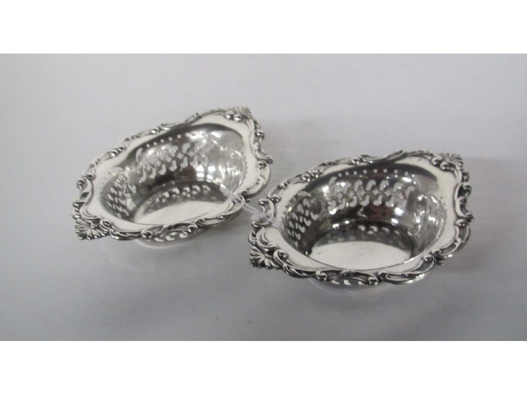 Appraisal: Pair of silver bon bon dishes Birmingham