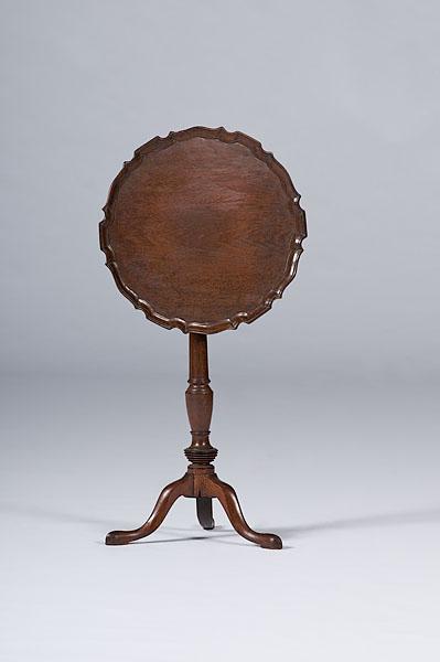 Appraisal: MAHOGANY STAND WITH PIECRUST TOP probably Pennsylvania ca - mahogany