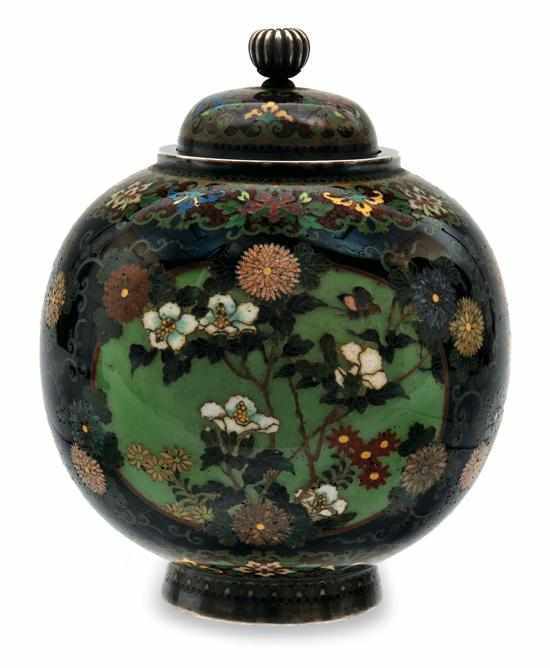 Appraisal: A Japanese Namikawa Yasuyuki cloisonne covered vase Meiji period -