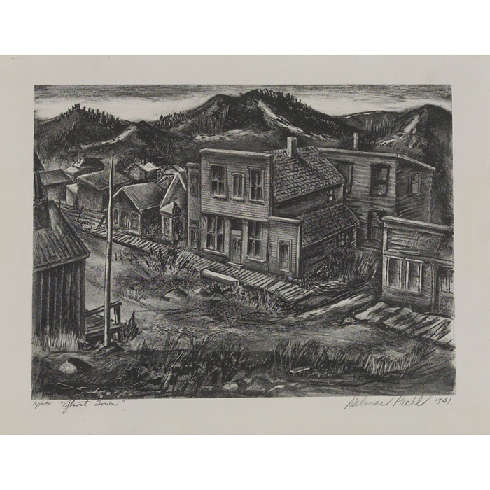 Appraisal: Delmar Pachl American early th century Ghost Town lithograph x