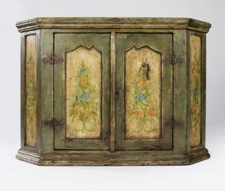 Appraisal: A Continental polychrome Early th century with an outset beveled