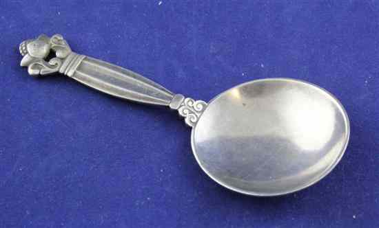 Appraisal: A Georg Jensen silver acorn pattern caddy spoon in Estimate