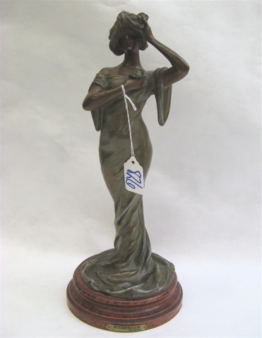 Appraisal: AFTER BARIANI FRENCH FIGURAL BRONZE SCULPTURE depicting an Art Nouveau