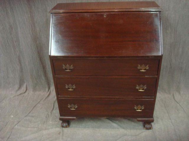 Appraisal: Slant Front Desk with Ball Claw Feet From an Eastchester