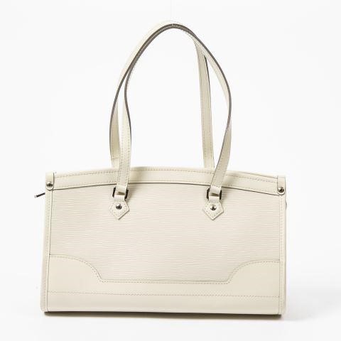 Appraisal: Louis Vuitton Madeleine handbag in white Epi leather having silver