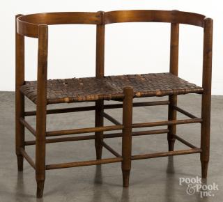 Appraisal: Small love seat with bentwood crest th c '' h