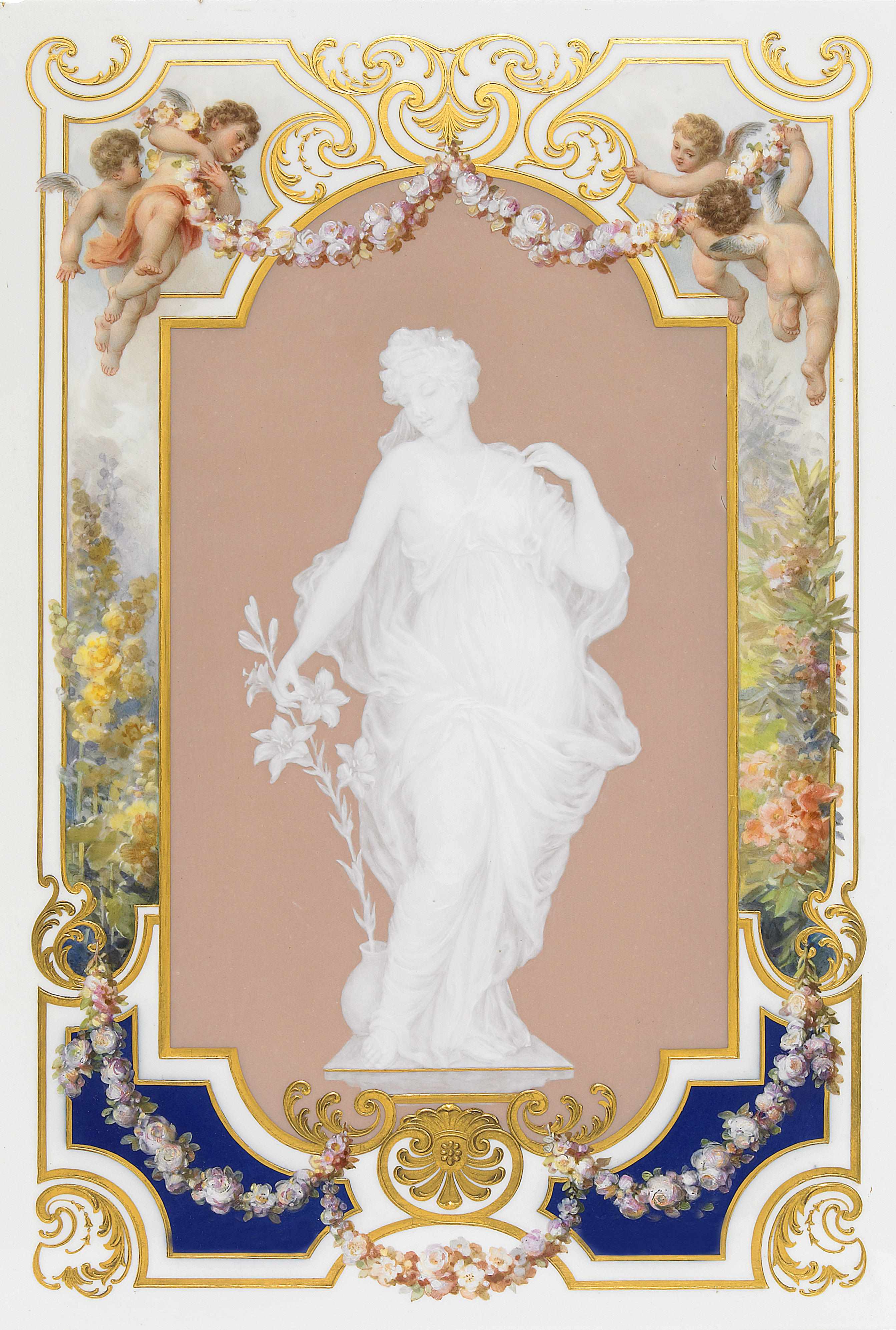 Appraisal: A Meissen pte-sur-pte and paint decorated porcelain plaque late th