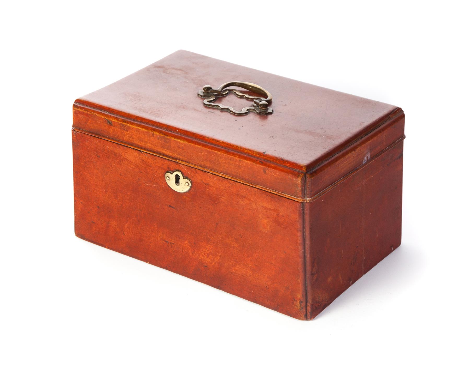 Appraisal: EUROPEAN DOCUMENT BOX Eighteenth century Maple with oak secondary Red