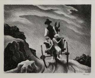 Appraisal: BENTON Thomas Hart Lithograph Goin' Home Signed lower right in