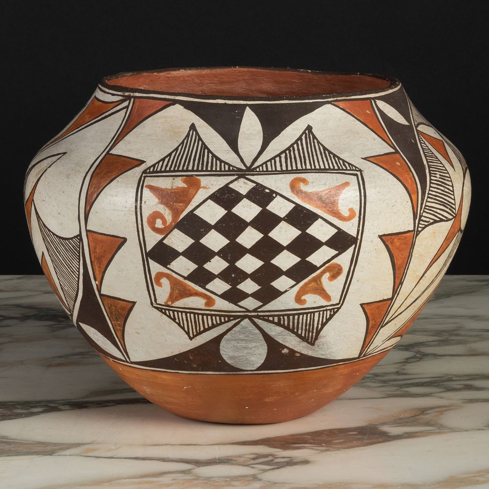 Appraisal: Native American Polychrome Pottery Bowl Acoma Pueblo New Mexico x