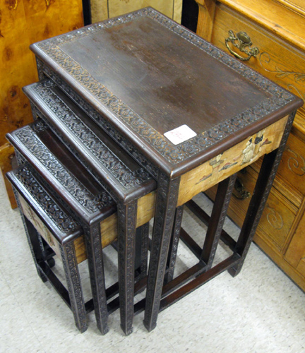 Appraisal: A QUARTET OF NESTING OCCASIONAL TABLES Chinese mid th century