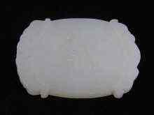 Appraisal: A Chinese jade plaque carved in relief with a rural