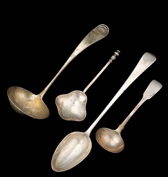 Appraisal: Property of various owners Together with Fiddle sauce ladle Eley