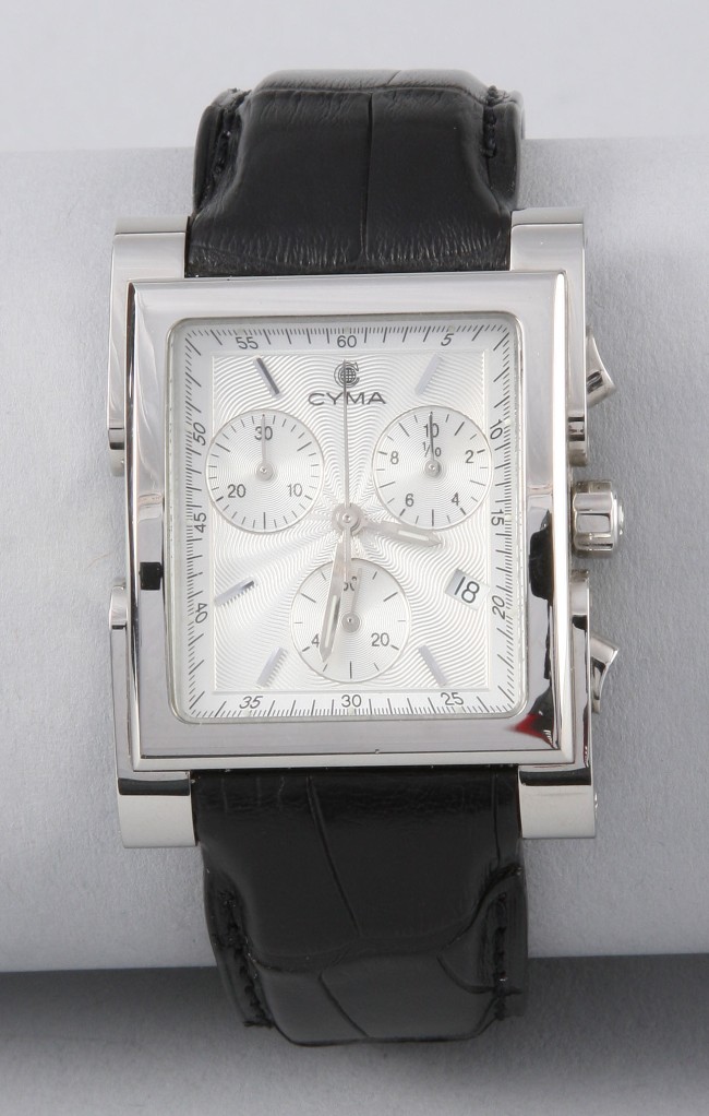 Appraisal: Watch with black alligator strap and deployant buckle mm face