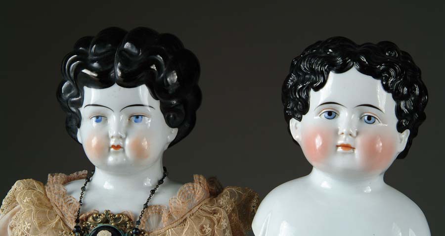 Appraisal: LOT OF TWO SINGLE HEAD CHINA AND CHINA HEAD DOLL