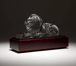 Appraisal: A Steuben cut crystal lion th century designed by Lloyd