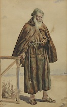 Appraisal: G Erari Italian th Century An elderly monk Watercolor on