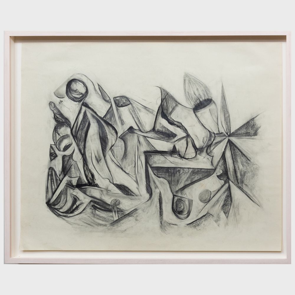 Appraisal: Philip Taaffe b Untitled Pencil and charcoal on paper signed