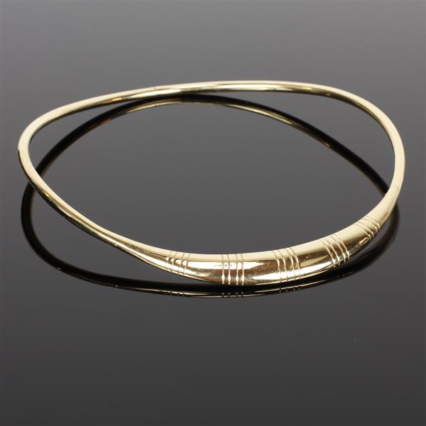 Appraisal: Yellow gold K Modern hollow hinged collar necklace dwt