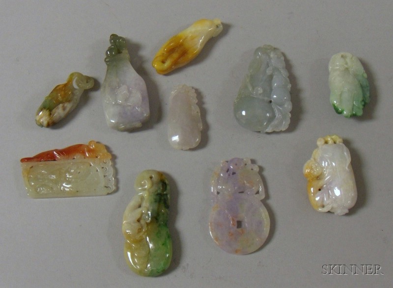 Appraisal: Ten Assorted Jade Pendants and Other Items of various sizes