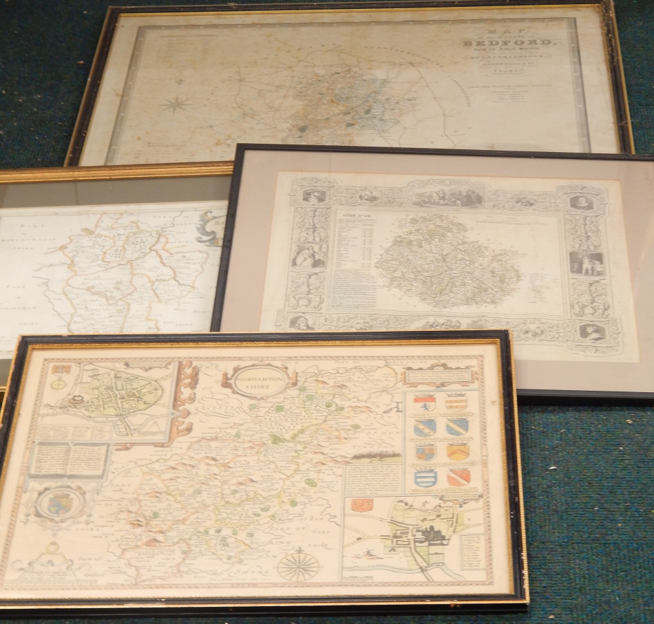 Appraisal: After Robert Morden Bedfordshire later coloured map and other maps