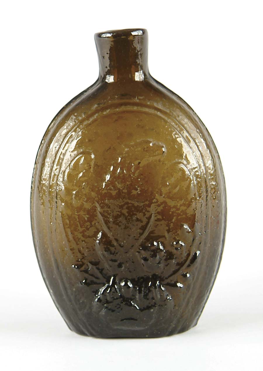 Appraisal: EAGLE-CORNUCOPIA GII- American Medium amber pint pontil mark sheered mouth