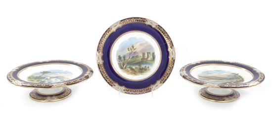 Appraisal: Coalport scenic porcelain partial dessert service circa possibly painted by