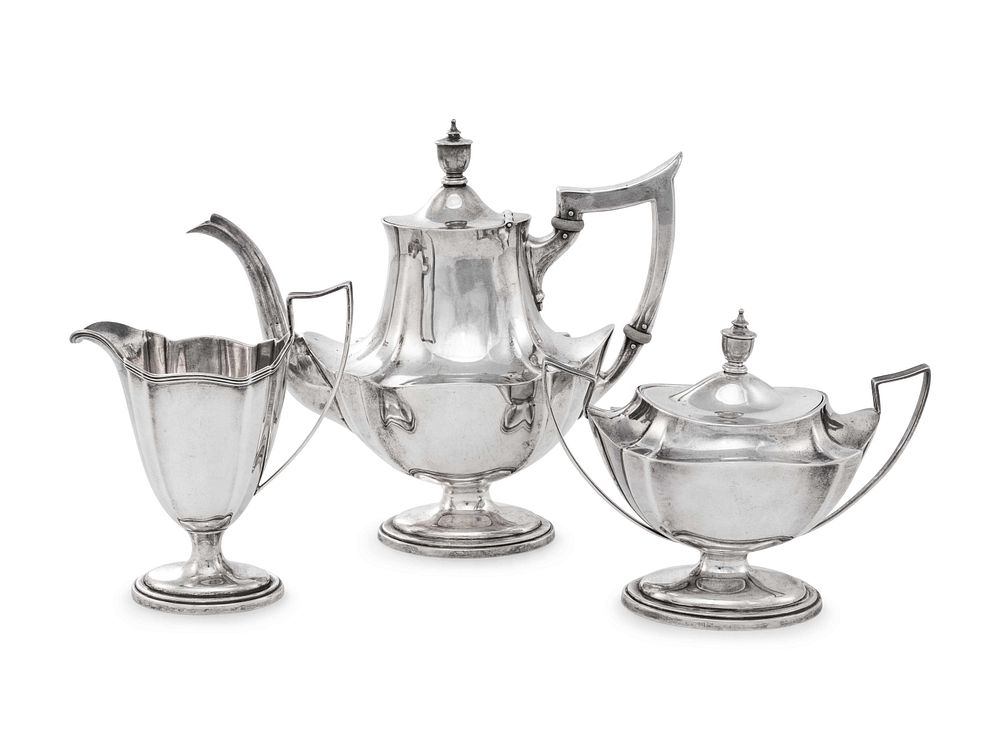 Appraisal: An American Silver Three-Piece Tea Service An American Silver Three-Piece